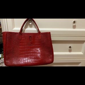 Pre-loved Longchamp croc tote bag